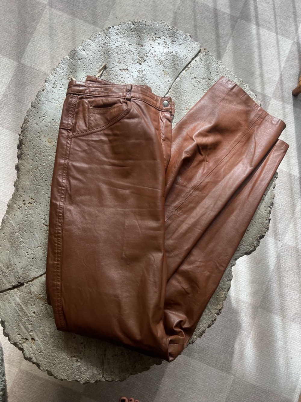 Vintage Brown Leather Pants